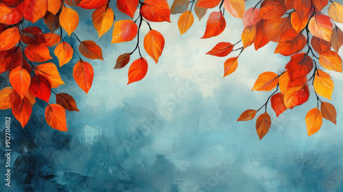 Fototapeta Naklejka Na Ścianę i Meble -  Elegant colorful with vibrant flower hanging branches illustration background. Bright color 3d abstraction wallpaper for interior mural