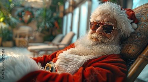 Santa Claus Relaxing in a Chair