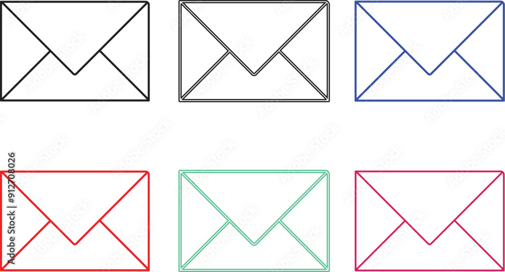 Mail icons set. email sign and symbol. E-mail icon. Envelope icon Mail icons set. email sign and symbol. E-mail icon. Envelope icon