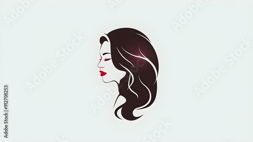 Logo for beauty studio, cosmetics producats,woman hair saloon, Beautiful woman face and hair beauty with Vector illustration. Beauty women hair style and beauty center icon logo desig