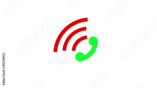 Incoming call phone  icon concept animation on a white background.  photo