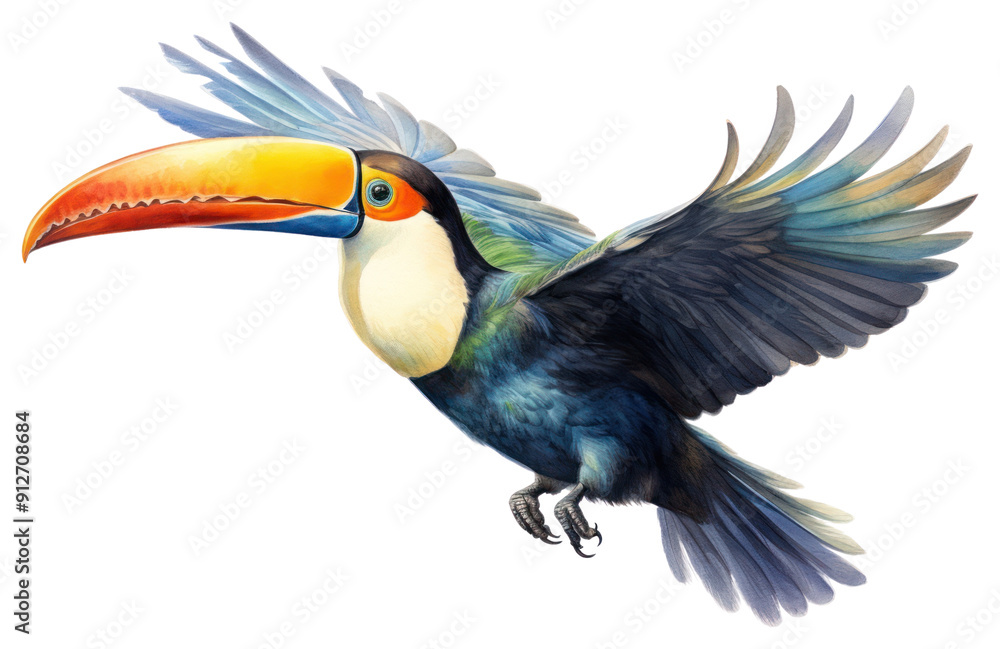 Obraz premium PNG Toco toucan flying bird animal beak.