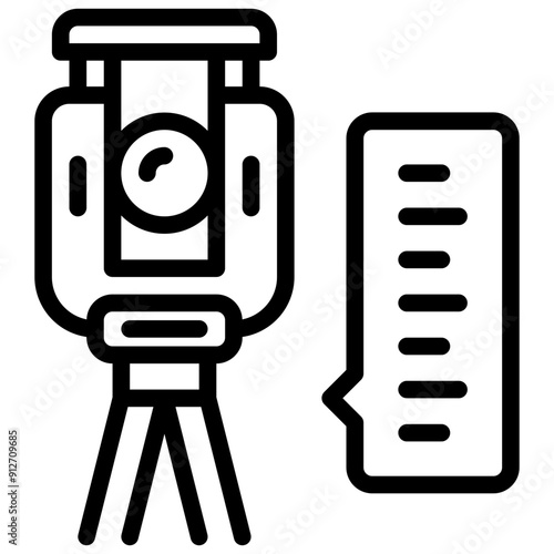 Theodolite Icon. Surveying Instrument Icon