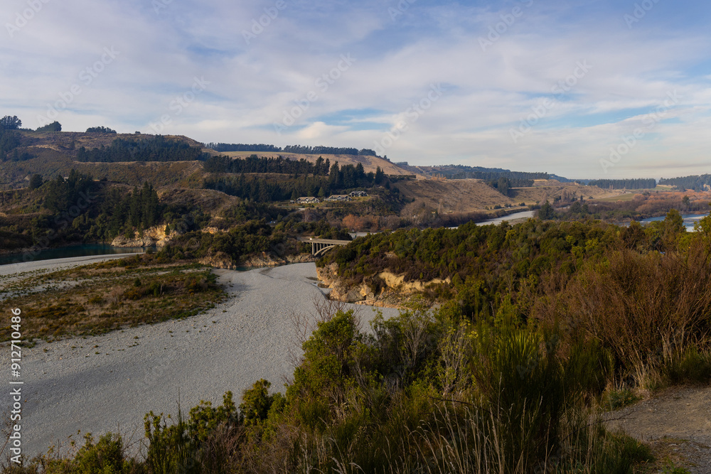 Fototapeta premium Beautiful afternoon view of Rakaia Gorge, New Zealand.