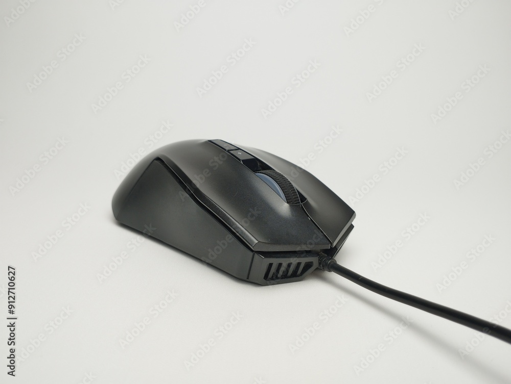Black computer mouse isolated on white background Black computer mouse isolated on white background