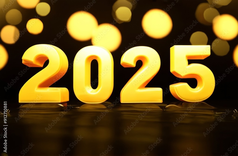 Golden letters 2025 New Year banner Golden letters 2025 New Year banner