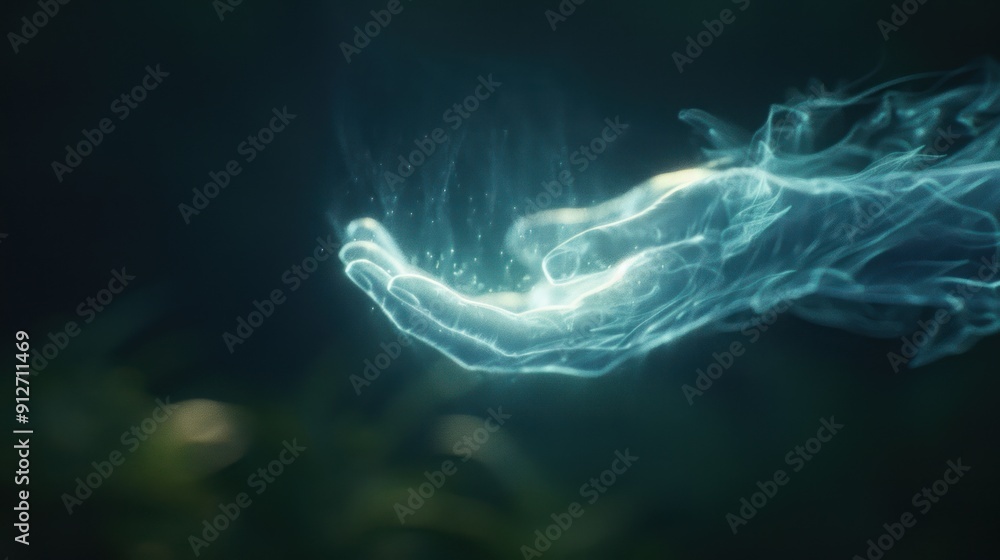 A translucent spirit with outstretched arms, calling for the lost souls within the ancient forest ruins