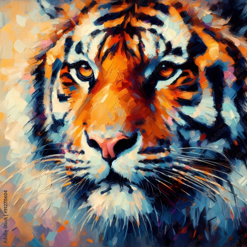 colorful pattern design tiger face art colorful pattern design tiger face art