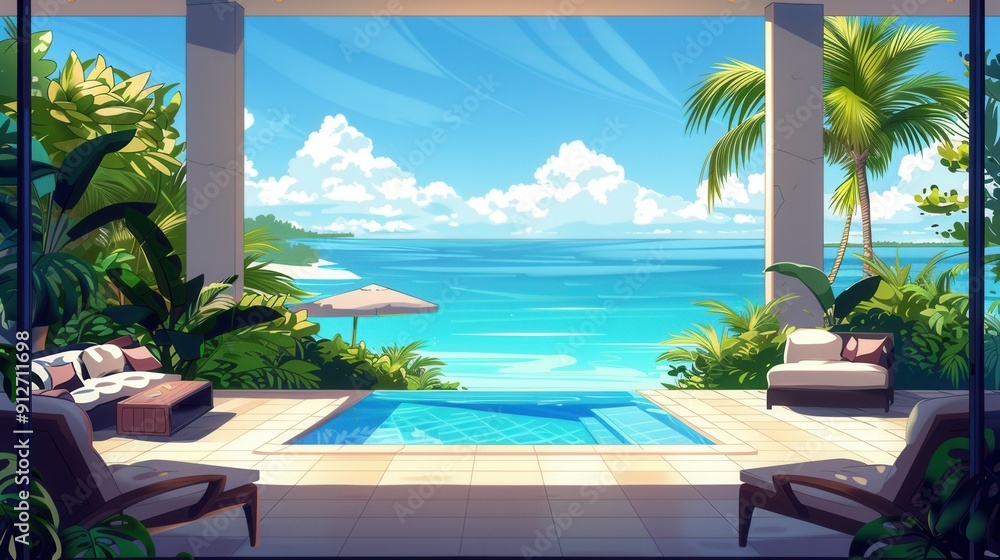 Vacation house with seascape scenic view Vacation house with seascape scenic view