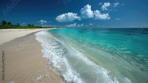 Fototapeta Naklejka Na Ścianę i Meble -  Pristine beach with crystal-clear turquoise waters