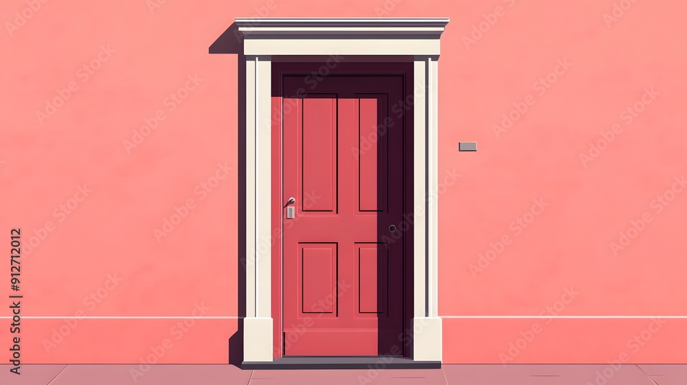 door in red wall