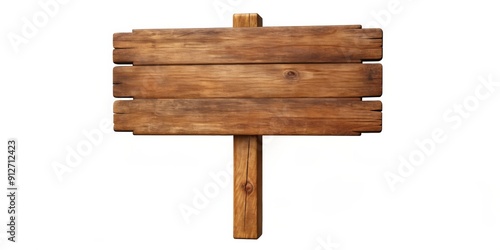 Wooden sign mockup on white background