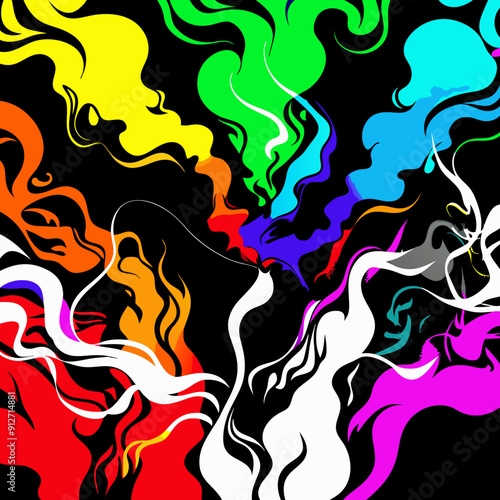 Abstract Colorful Smoke Effects