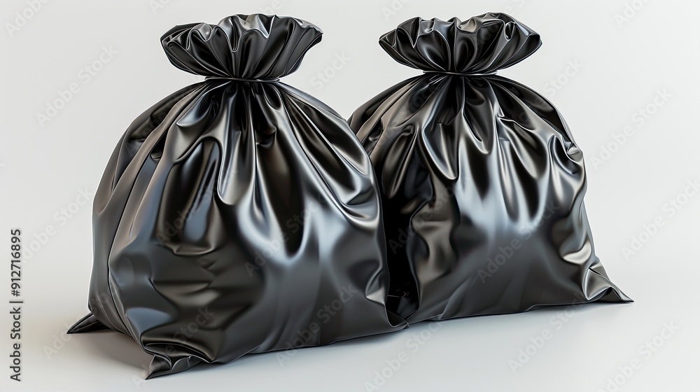 Garbage bags on white background. Garbage bags on white background.