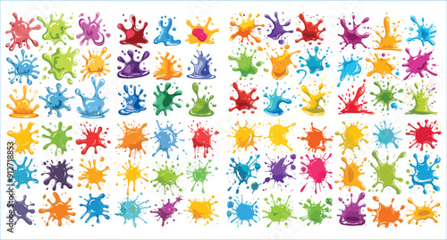 
Abstract Colorful paint splash, Colorful paint splash vector, Bright colorful watercolor splash, Abstract colorful paint splash in various shapes
