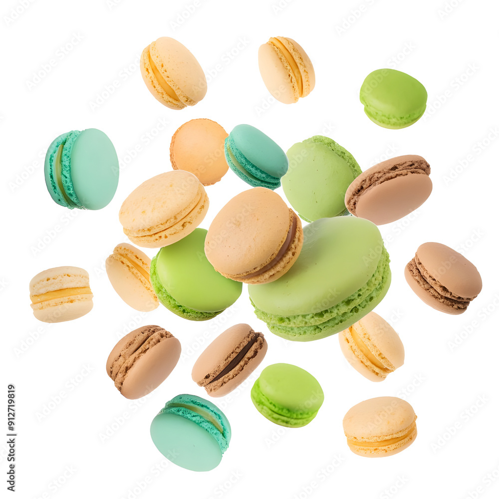 colorful macaroons isolated on white background colorful macaroons isolated on white background