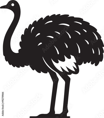 ostrich vector silhouette illustration logo art