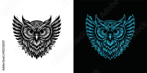 Owl logo vector silhouette 