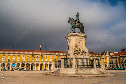 The equestrian bronze statue of King Jose I of Portugal was designed by Machado de Castro in 1775