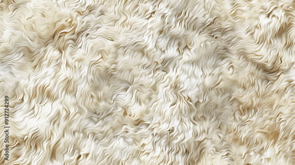 Detailed cream-colored fur in soft creamy waves Detailed cream-colored fur in soft creamy waves