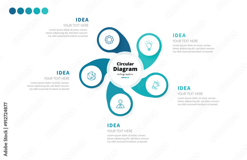 Modern minimalist elegant clean circular steps editable infographic design template vector Modern minimalist elegant clean circular steps editable infographic design template vector