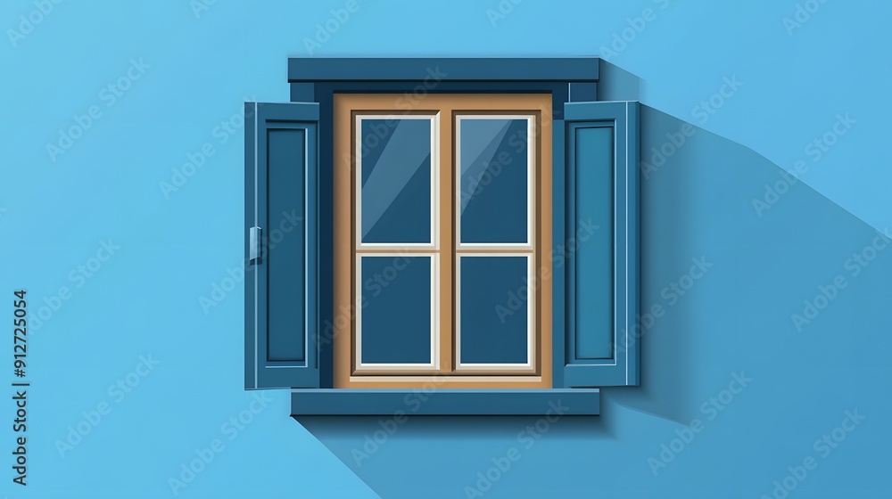 window on a blue wall window on a blue wall