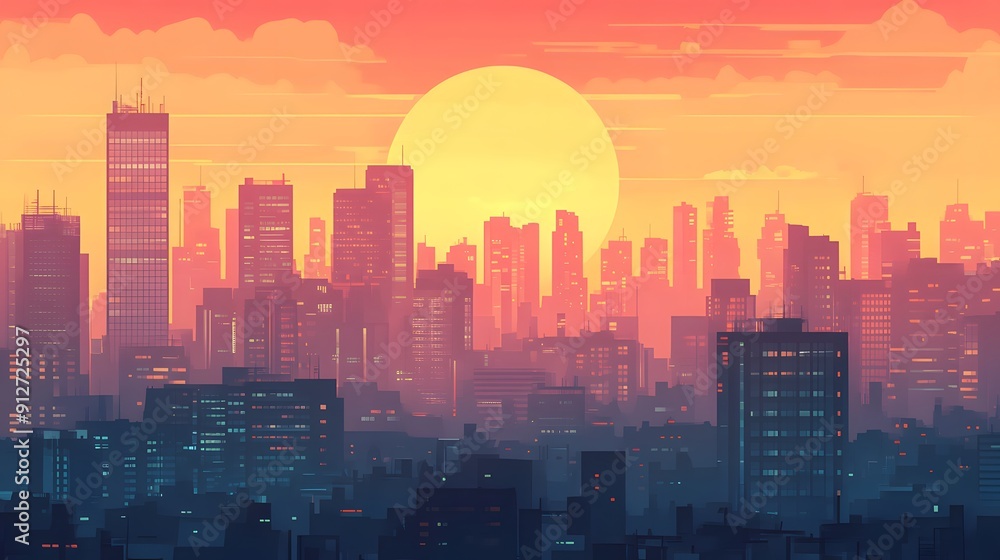 Obraz premium a minimal cityscape