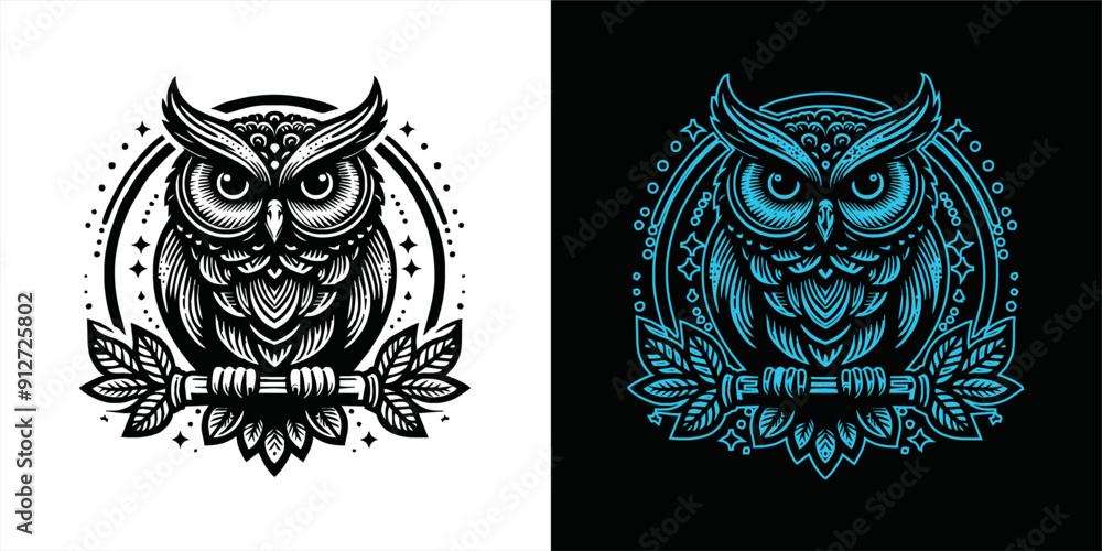 Owl logo vector silhouette Owl logo vector silhouette