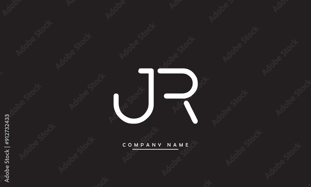 JR, RJ, J, R Abstract Letters Logo Monogram JR, RJ, J, R Abstract Letters Logo Monogram