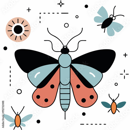 Detailed Insect and Butterfly Drawings