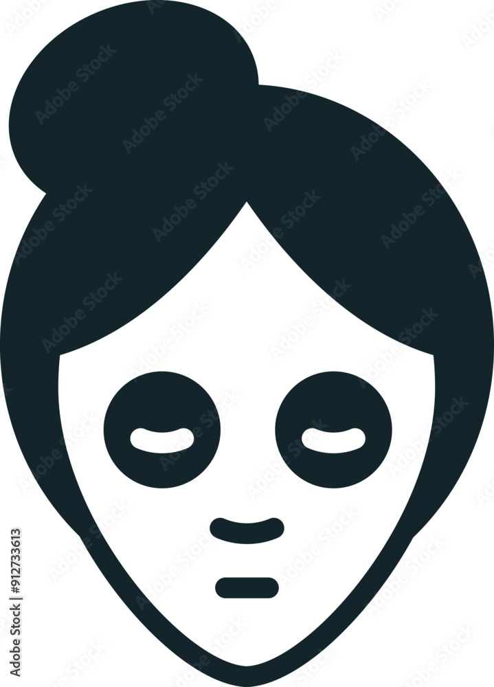Woman relaxing with under eye patches for skin treatment Woman relaxing with under eye patches for skin treatment