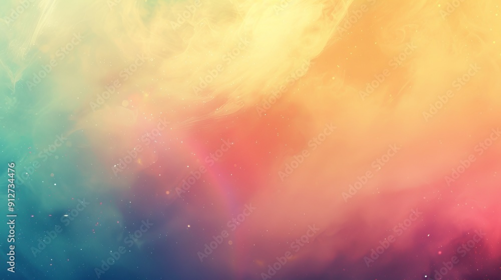 Colorful nebula with swirling shades of yellow and blue