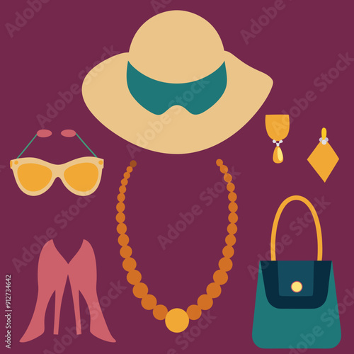 "Fashion Accessories and Clothing Items in Orange and Black"