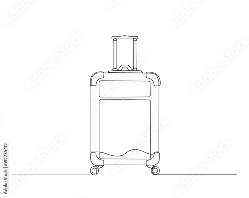 Suitcase simple line. Continuous line drawing of Suitcase - travel and vacation illustration concept.