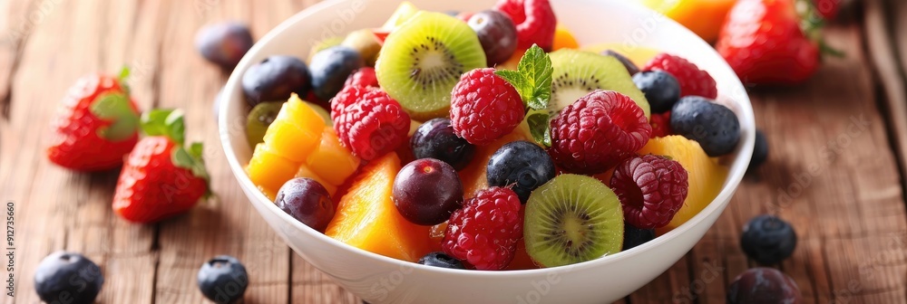 Seasonal Assortment of Fruit in a Breakfast Bowl Seasonal Assortment of Fruit in a Breakfast Bowl
