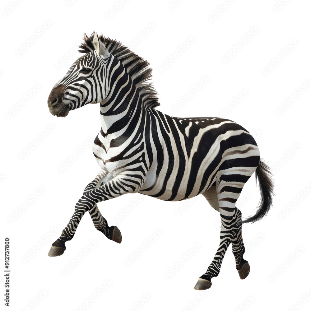 Fototapeta premium Zebra isolated on transparent png