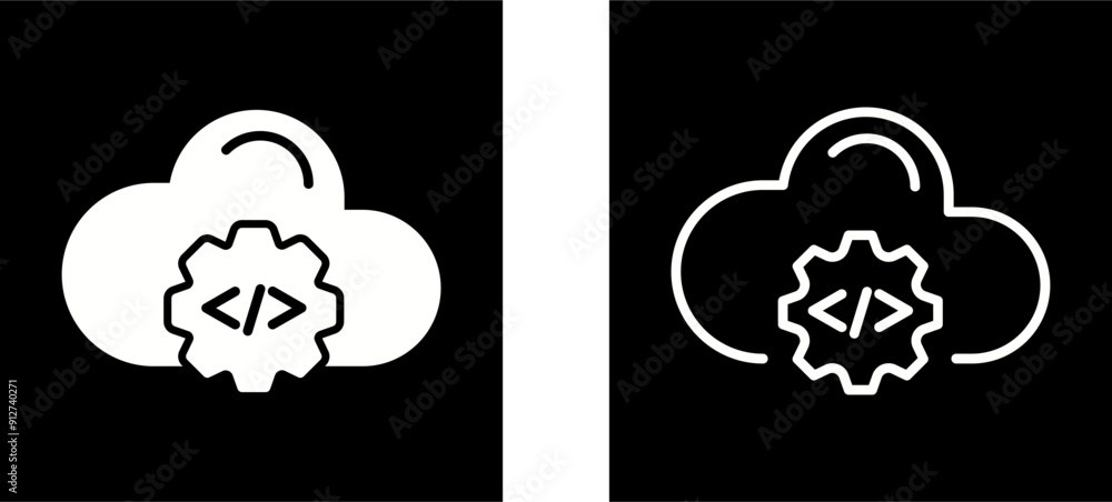 Cloud Coding Vector Icon Cloud Coding Vector Icon