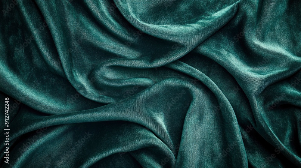 Fototapeta premium Abstract Close-up of Textured Green Fabric