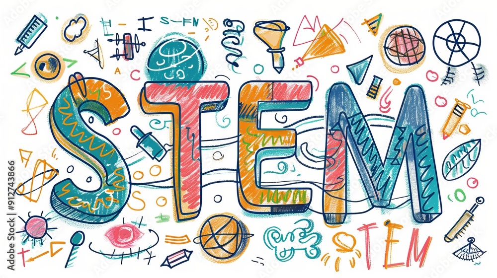 STEM artwork featuring scientific and technical elements STEM artwork featuring scientific and technical elements