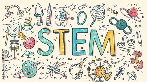 STEM visual representation with engaging doodles