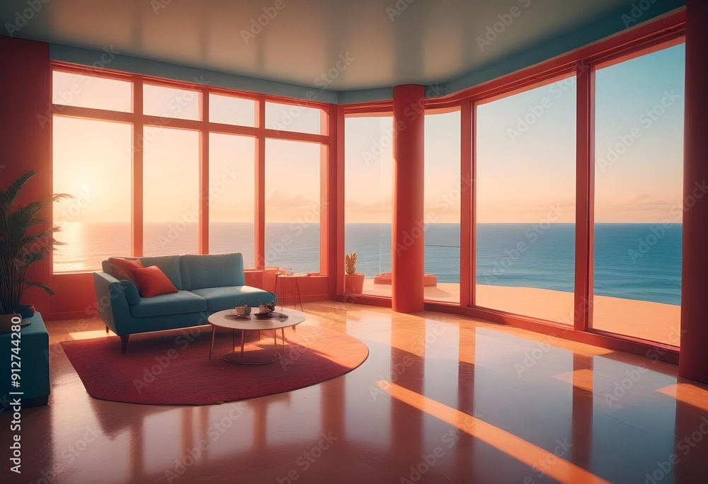 Photo modern style interior room 3d illustration Photo modern style interior room 3d illustration