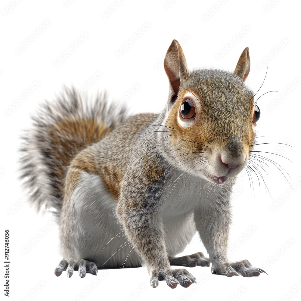 Obraz premium Cute Grey Squirrel Gazing at the Camera