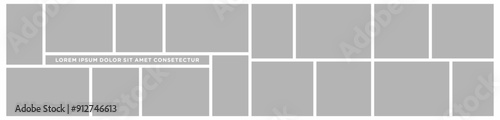 Pictures or photos frame collage. comics page grid layout abstract photo frames and digital photo wall template