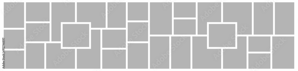 Pictures or photos frame collage. comics page grid layout abstract photo frames and digital photo wall template Pictures or photos frame collage. comics page grid layout abstract photo frames and digital photo wall template