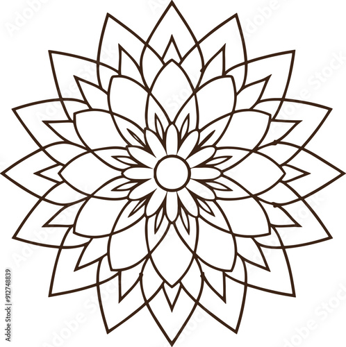 Mandala Coloring book page coloring flower mandala