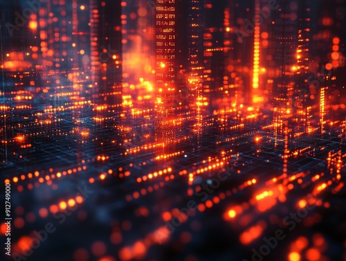 Wallpaper Mural AI-driven society, futuristic cityscape, digital integration, holographic interfaces Torontodigital.ca