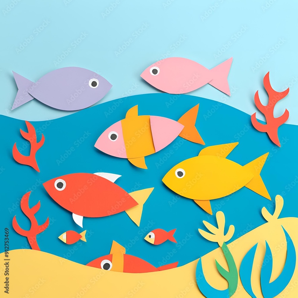 background with fishes ,Generative ai background with fishes ,Generative ai