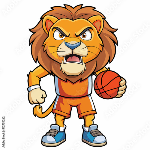 cartoon lion basketball mascot