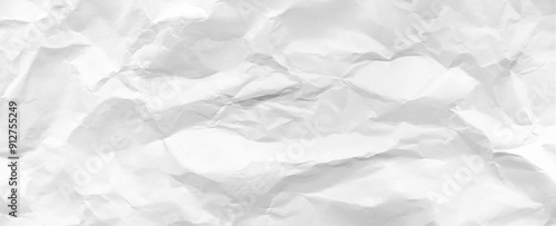 White Crumpled Paper Texture Background