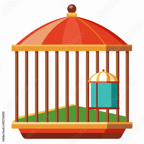 Animal cage art vector illustration